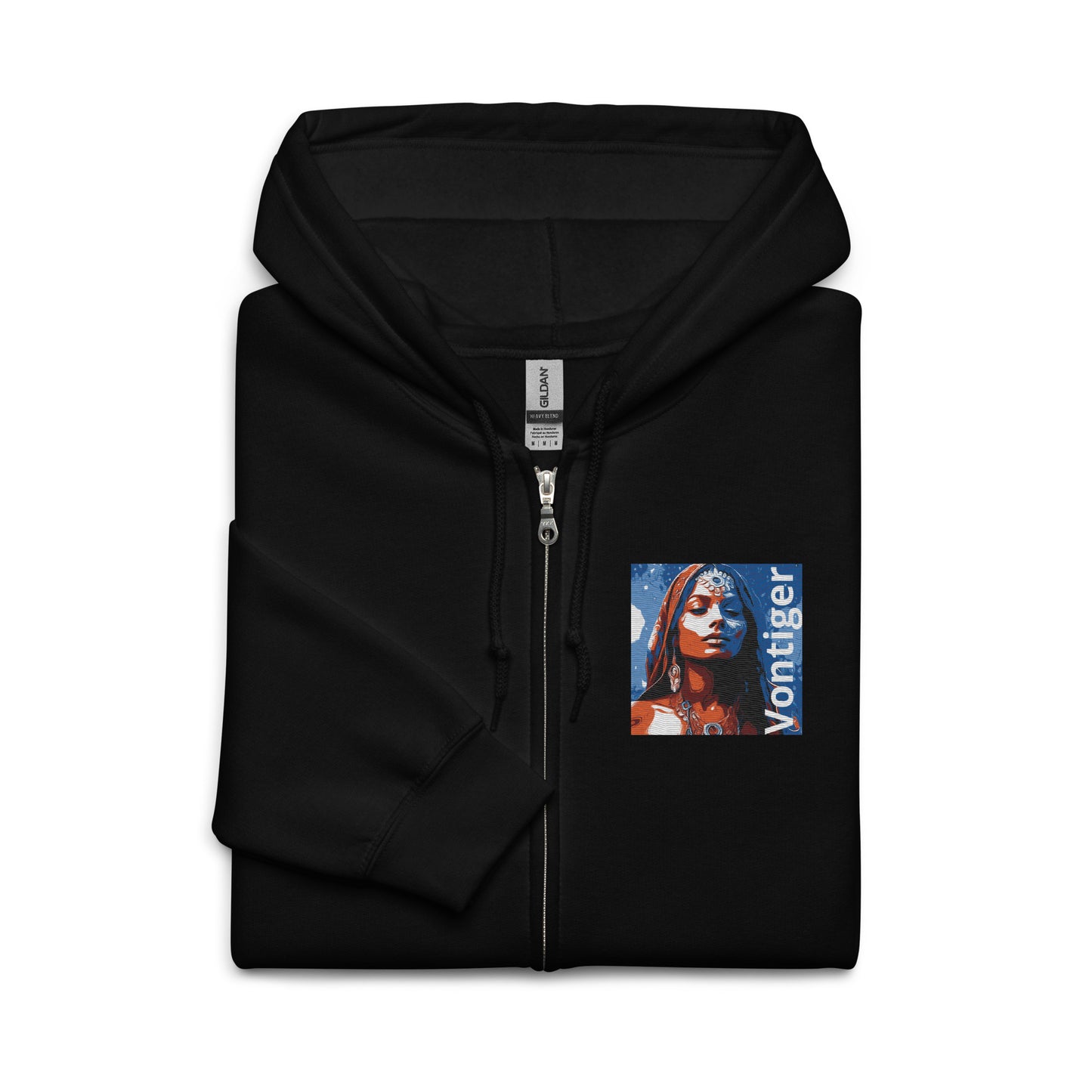 02 Unisex heavy blend zip hoodie Emb Love Unexpected Vontiger