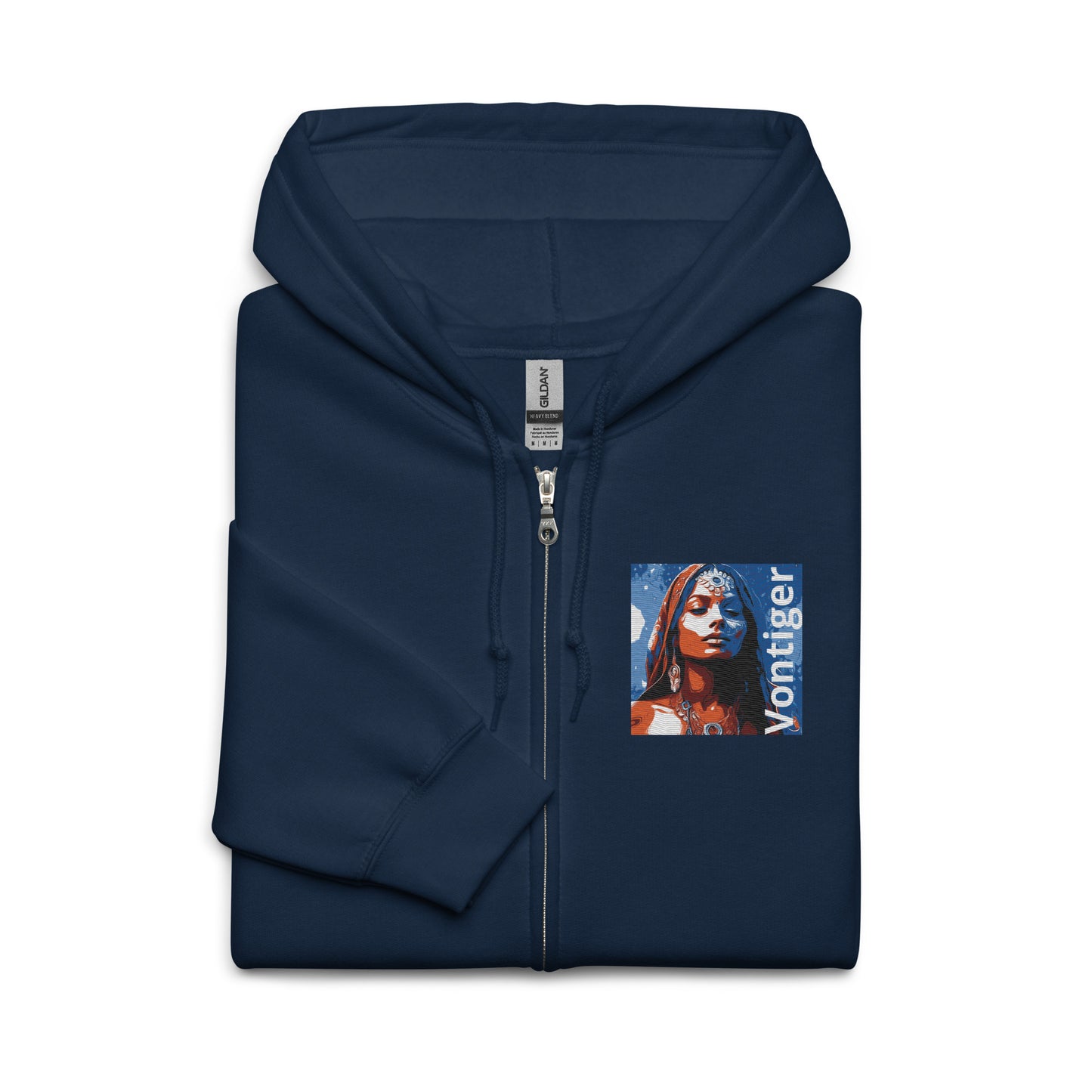 02 Unisex heavy blend zip hoodie Emb Love Unexpected Vontiger