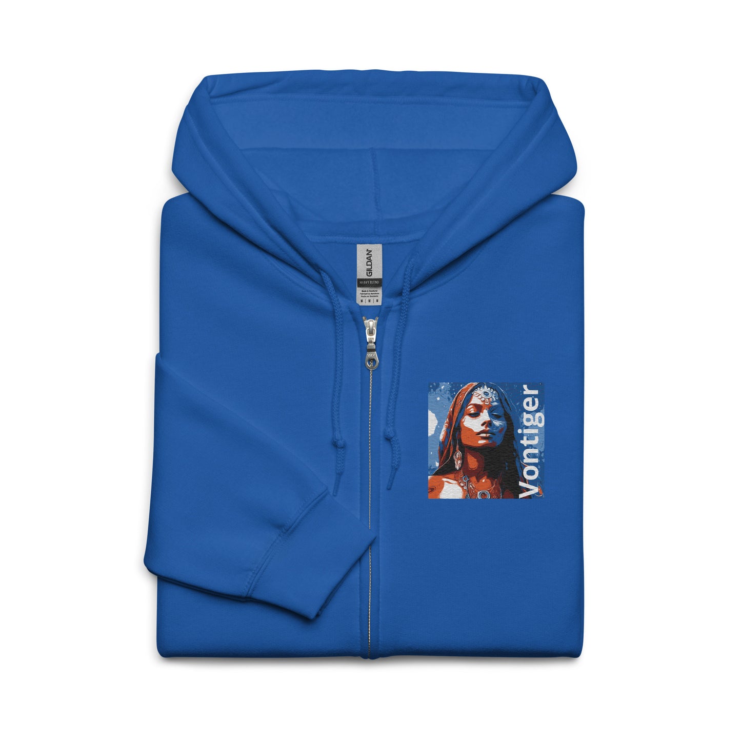 02 Unisex heavy blend zip hoodie Emb Love Unexpected Vontiger